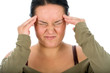 Portrait of girl with terable headache