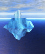 Photos : Floating Iceberg in the Open Ocean with Horizon Day
