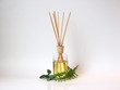 Aromatherapy with assortment of Herbs set on white background