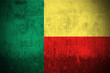 Weathered Flag Of Republic of Benin, fabric textured..
