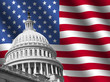 US Capitol building Washington DC with rippled flag