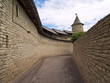 Walls of old castle in Kremlin of Pskov, Russia