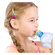 thirsty young girl with bottle