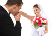 An Attractive Bride and Groom at Wedding