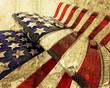 3D render of a glass American flag with grunge effect