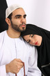 Tired Arab Couple In A Transit Situation