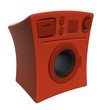 red clothes washer