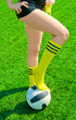 Beauty legs tread on ball