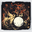 Vektor: Phoenix Bird With Flowers Phoenix Bird With Flowers