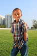 Young male model smiling