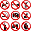 various forbidden signs
