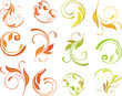 curled floral elements for design