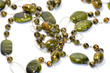 Green beads isolated on white background