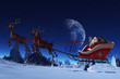 Santa Claus und seine Rentiere