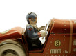 retro toy car on white