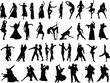 silhouettes of dancing people