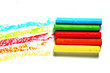 colored  paint hand art on white paper
