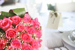 flower bouquet on wedding reception