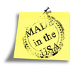 yellow made in the USA memo on a white background