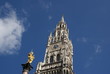 Mariensäule und Rathausturm in München