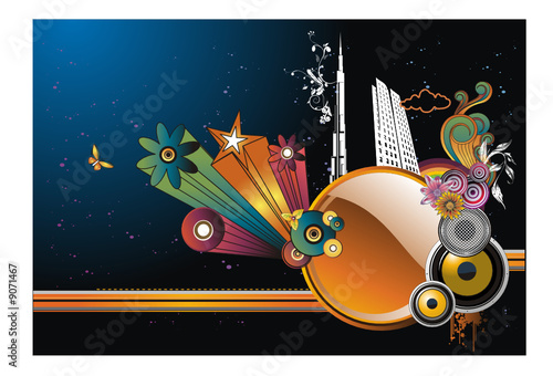 composicion de ciudad en vector