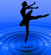 Ballet dancer against blue Ballet dancer against blue