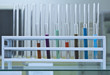 Foto: Test tubes in a rack, Test tubes in a rack,