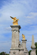 Gilded columns.Part of Pont Alexandre II bridge in Paris France.