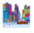 city with car