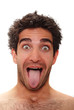 Man with surprised facial expression