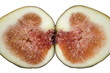 cut fig on isolated white background