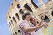 Couple sightseeing with map