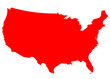USA Map red