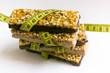 muesli bar with measuring tape, Diet