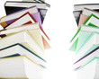 Stack of hardcover books isolated on white