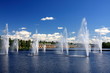 Water fountains in the centre of Oulu, Finland Water fountains in the centre of Oulu, Finland