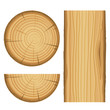 vector wood material parts isolated on white background