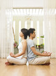 couple practising yoga together