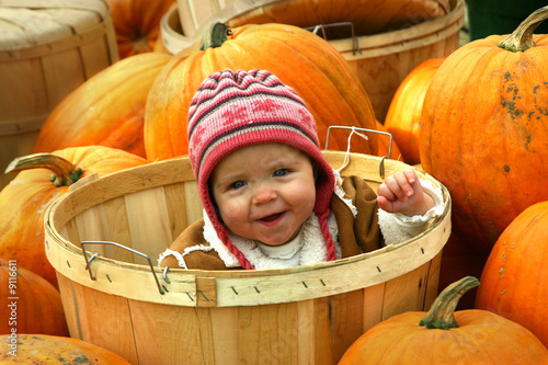 Photo: Baby in a Pumpkin Patch Baby in a Pumpkin Patch