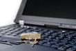 Modern laptop security concept