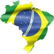 Flag on Brazil Map Flag on Brazil Map