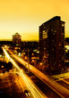 The City of Santiago, Chile at Sunset