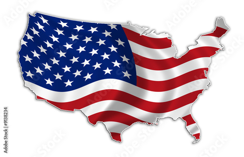 Photo: USA flag map high res USA flag map high res