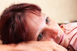 The sad woman who has lowered a head on hands