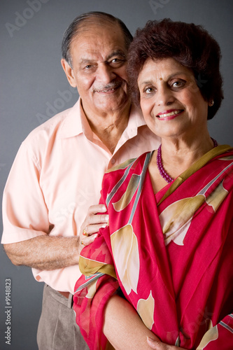 Portrait of a happy elderly East Indian couple