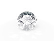 An isolated brilliant cut diamond on white background