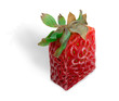 Square strawberry isolated over white background