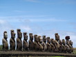 Mohais in Ahu Tongariki - Easter island, Chile Mohais in Ahu Tongariki - Easter island, Chile