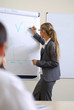 business woman making a presentation on a flipchart business woman making a presentation on a flipchart