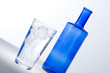 Iced Water and Bottle on Table